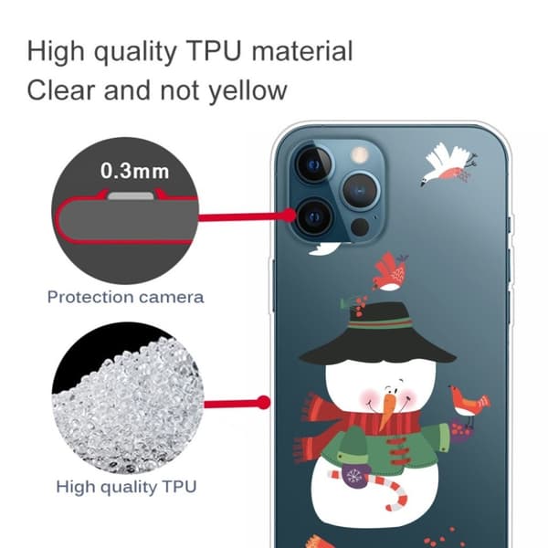 Joulu iPhone 12 Pro Max tapauksessa - Lumiukko Ja Linnut White