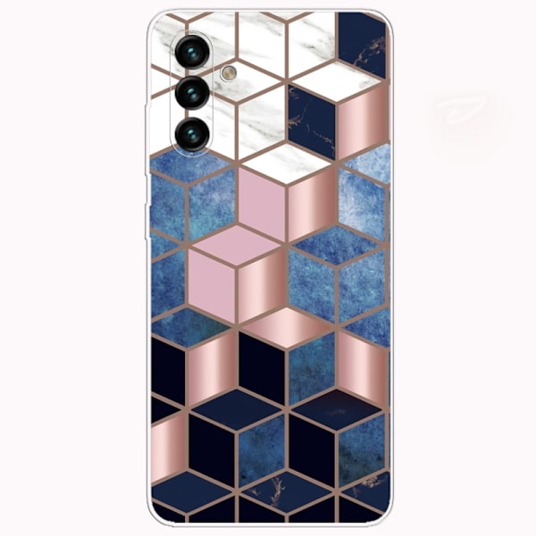 Marble Samsung Galaxy A13 5G Etui - Blå / Gull Terning Multicolor