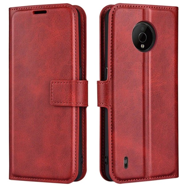 Hållbart konstläder Nokia C200 fodral med plånbok - Röd Röd