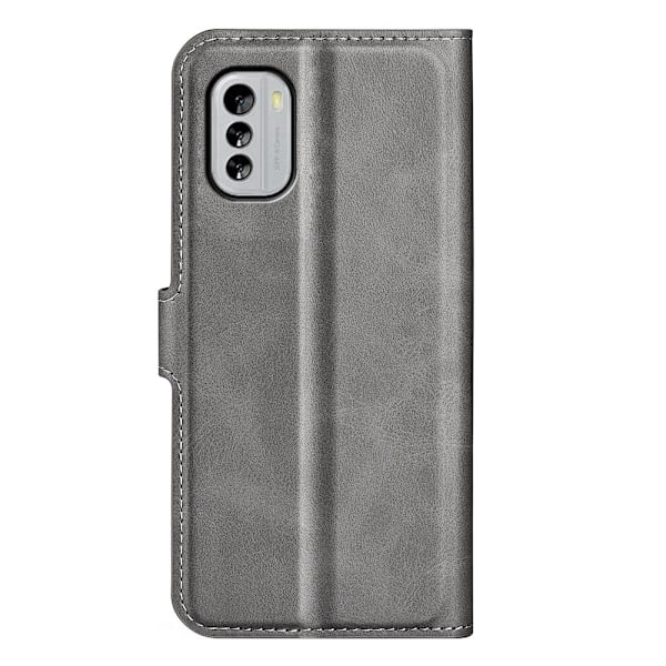 Læderetui med Pung til Nokia G60 - Grå Silver grey