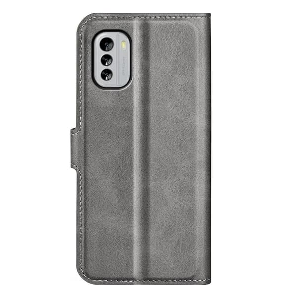Læretui med Lommebok til Nokia G60 - Grå Silver grey