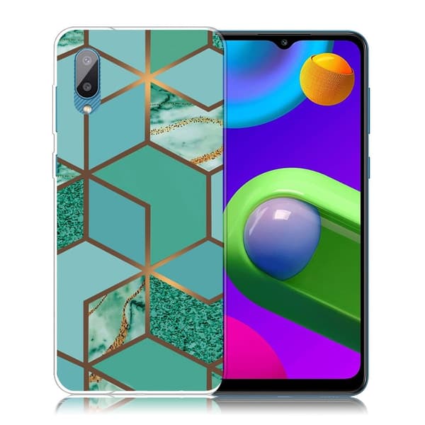 Marble Samsung Galaxy M02 / A02 Etui - Teal Klinkekule Tile Green