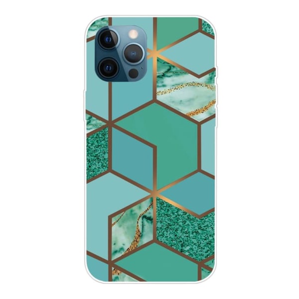 Marble iPhone 14 Pro case - Teal Marble Tile Green