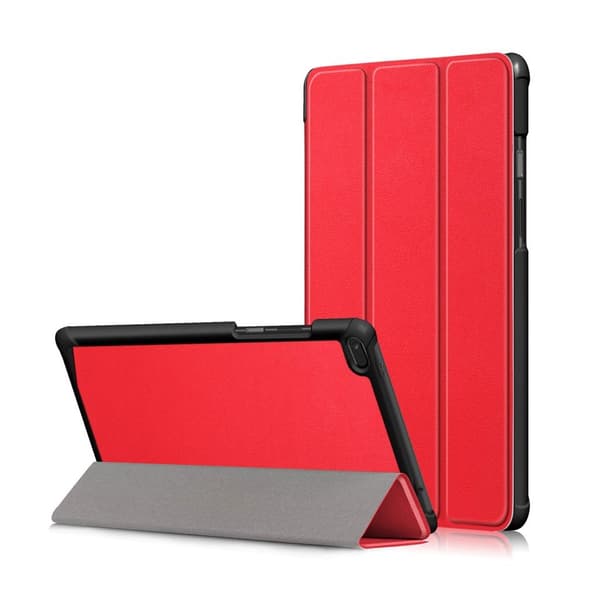Lenovo Tab E8 tre-folds læder flip etui - Rød Red