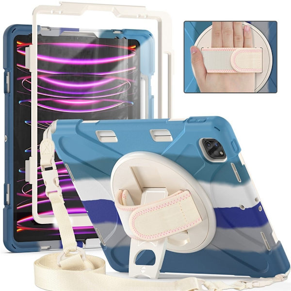 iPad Pro 12,9 tommer (2018) X-Shape combo deksel  - Purple Blue