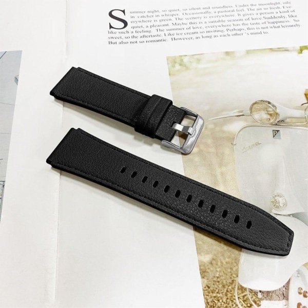 Ticwatch GTX / Pro textured genuine leather watch strap - Black Svart