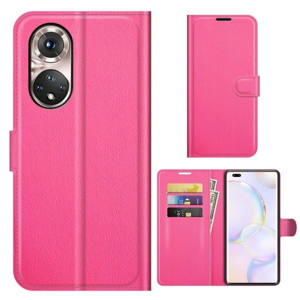 Klassisk Honor 50 Pro flip etui - Pink Pink