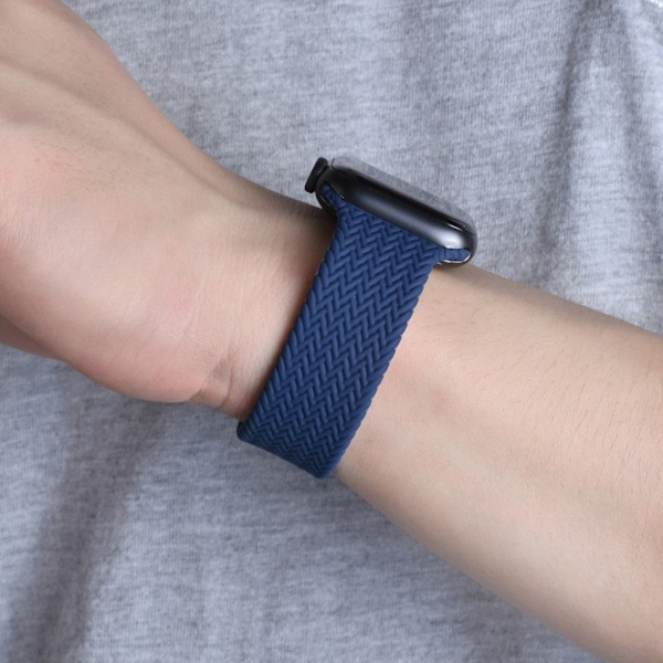 Apple Watch Series 6 / 5 44mm braid themed rem - blå Blue