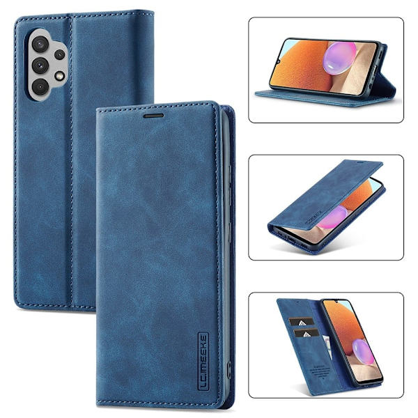 LC.Imeeke Samsung Galaxy A32 Læder Etui - Blå Blue