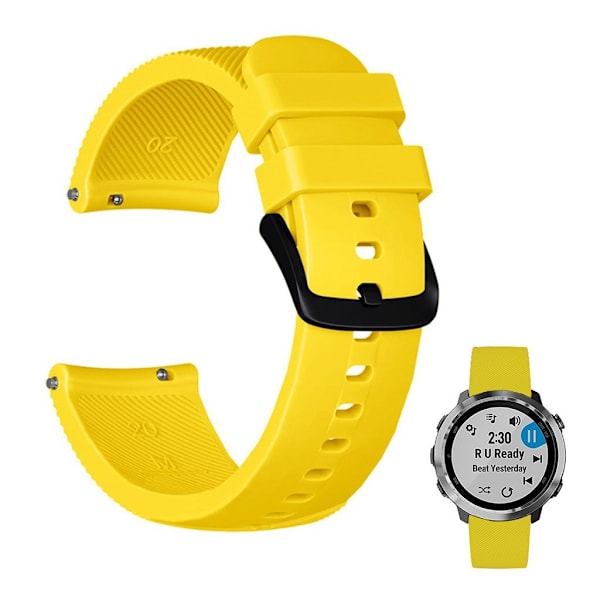 Garmin Vivomove Luxe / Vivomove 3 / Vivomove Style / Venu twill klockarmband i silikon - Gul Gul