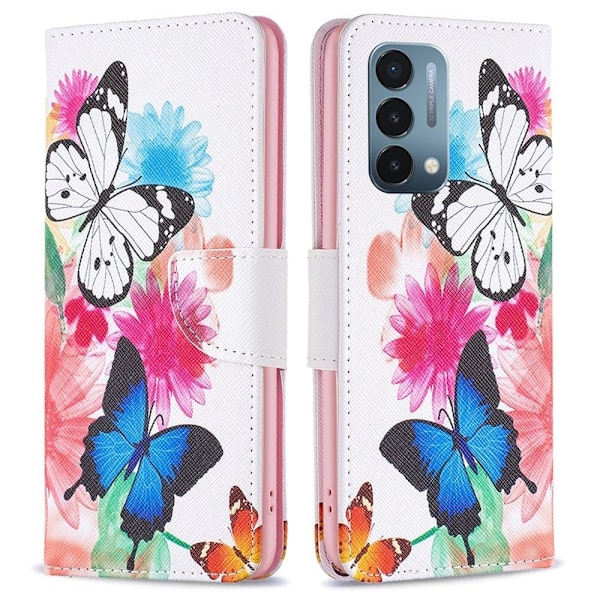 Wonderland OnePlus Nord N200 5G flip etui - To Sommerfugle Multicolor