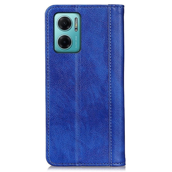 Äkta läder Xiaomi Redmi Note 11E / Xiaomi Redmi 10 fodral med magnetisk stängning Blå