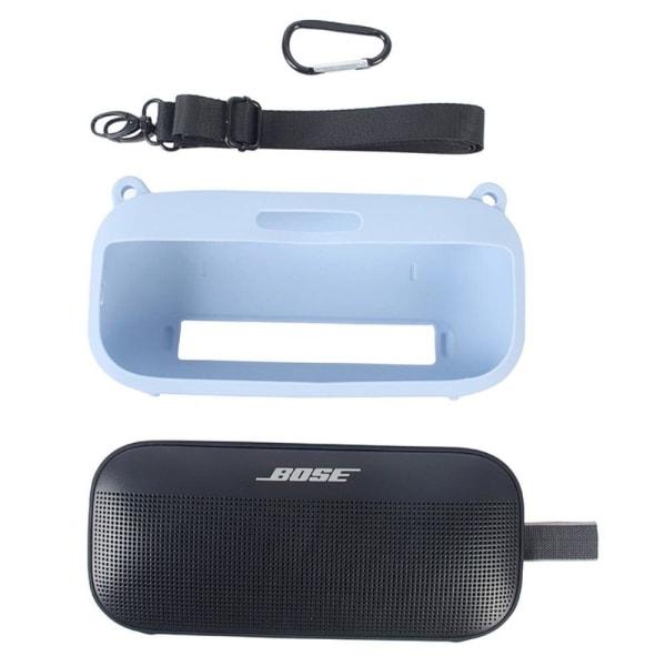 BOSE SoundLink Flex silikonskydd med rem - Baby Blå Blå