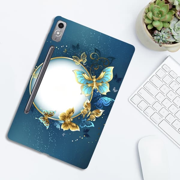 Lenovo Tab P12 Joustava asia Pattern tulostus Slim Tablet Suojakansi Blue
