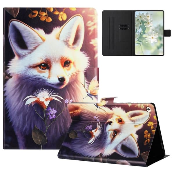 iPad mini (2019) 7,9 tommer / 4 / 3 / 2 / Mini Case Pattern Printed Stand Litchi Texture Leather Tablet Cover with Card Slots - Ræv Brown