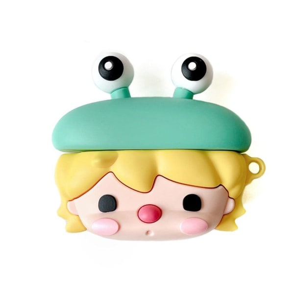 AirPods Pro cute frog design silicone case with hook Multicolor