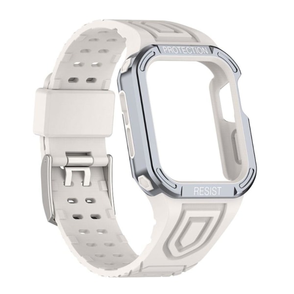 Apple Watch (45mm) contrast color watch strap with cover - Grey Silvergrå