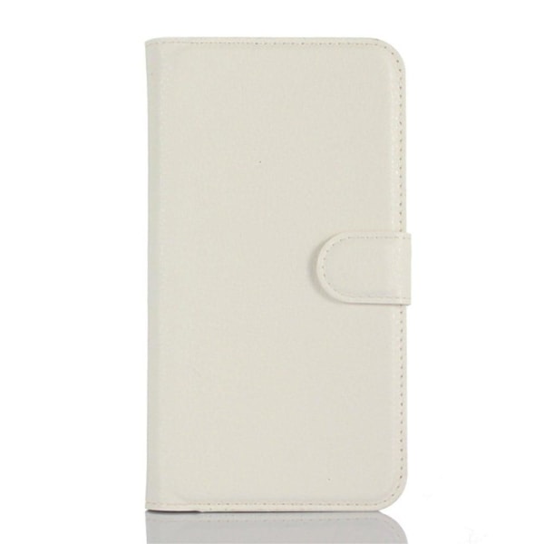 Læder-etui til LG K7 med litchi tekstur og indbygget kortholder White