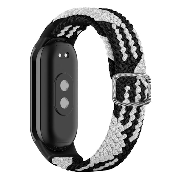 Xiaomi Smart Band 8 elastisk nylonfletningsrem - Sort / Hvid Black