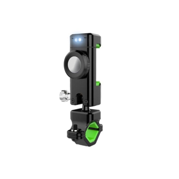 Universal bicycle phone holder with led light and compass - Gree Green