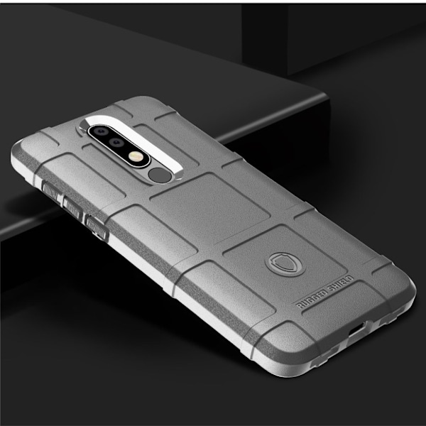 Nokia 3.1 Plus anti-stød gitter tekstur etui - Grå Silver grey
