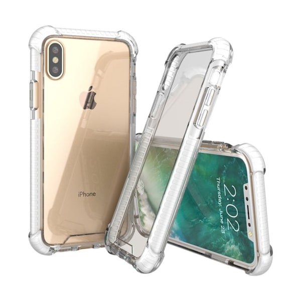 iPhone X krystalklart TPU hybrid etui - Hvid White