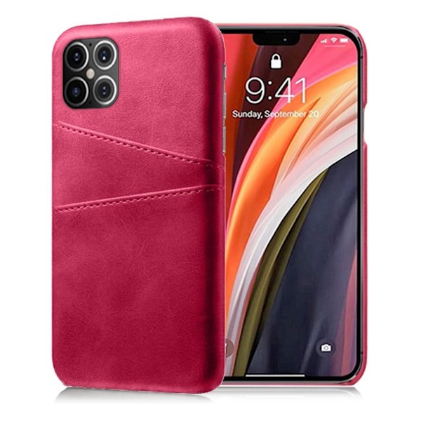 Dual Card kuoret - iPhone 12 Pro Max - Ruusu Red
