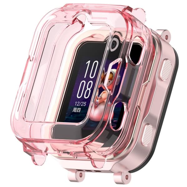 Huawei Barnklocka Watch 4 Pro Klockfodral Halvskal Flexibelt skyddsfodral - Transparent Rosa Rosa