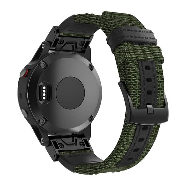 Garmin Fenix 5 / Fenix 5 Plus klockband av äkta läder - Armégrön Grön