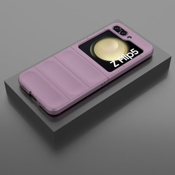 Mjukt greppformat Samsung Galaxy Z Flip5 skal - Ljuslila Lila