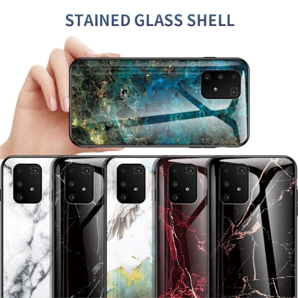 Fantasy Marble Samsung Galaxy A01 cover - Sort / Guld Green