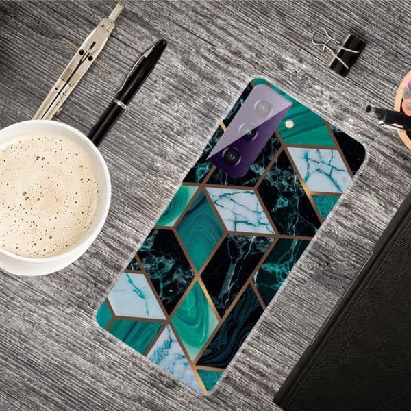 Marmormotiv Samsung Galaxy S21 FE skal - Smaragd Marmor Grön