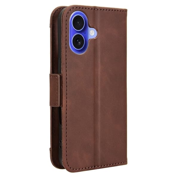 iPhone 16 moderni nahkainen lompakkokotelo - Ruskea Brown