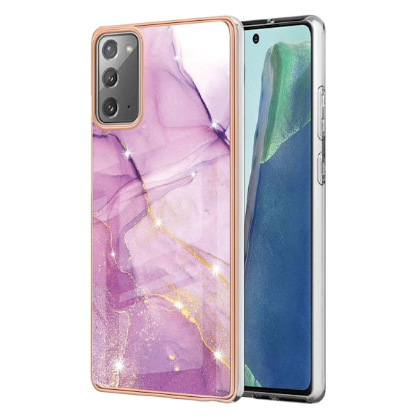 Marble Samsung Galaxy Note 20 Etui - Lyserød Marmor Haze Pink