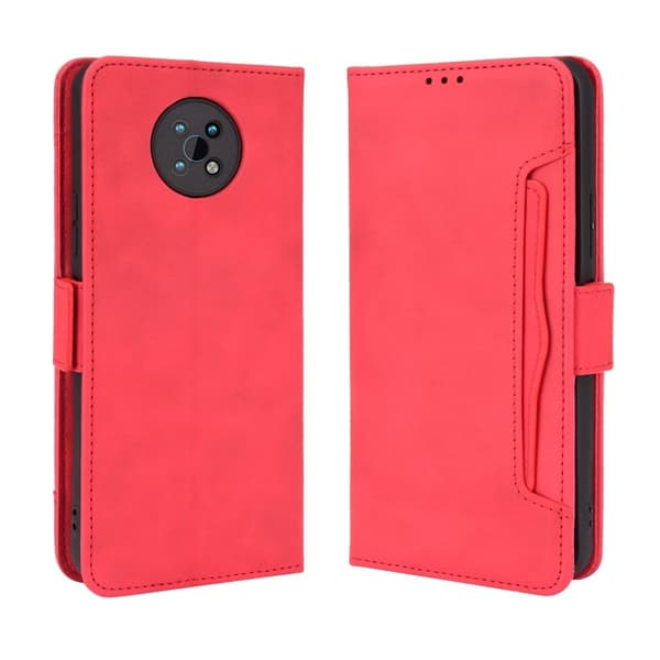 Stilfuldt Læder Etui med Pung til Nokia G50 - Rød Red