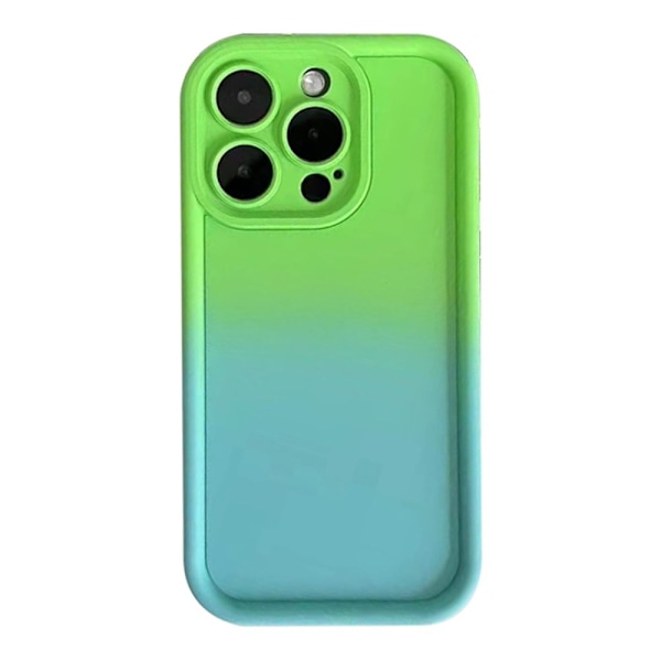 iPhone 15 Pro Max Gradient silikon telefonveske - Grønn Blå Multicolor