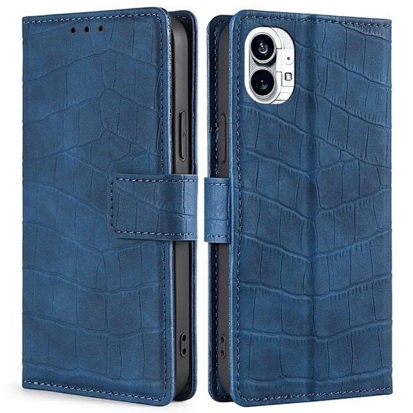 Krokotiilin Nahkainen Läppäkotelo For Nothing Phone (1) - Sininen Blue
