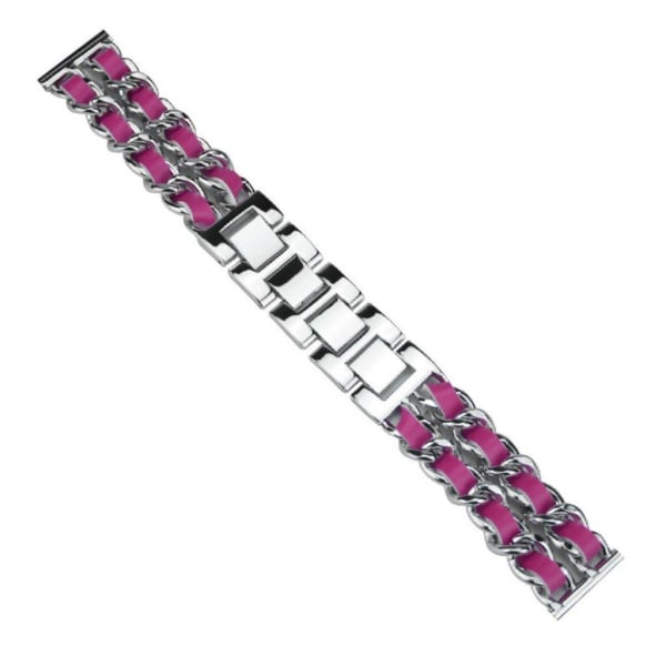 20mm rostfritt stål klockarmband - silver / Rose Vit