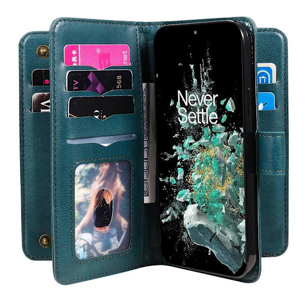 OnePlus Ace Pro / OnePlus 10T fodral med 10 fickor - Grön Grön