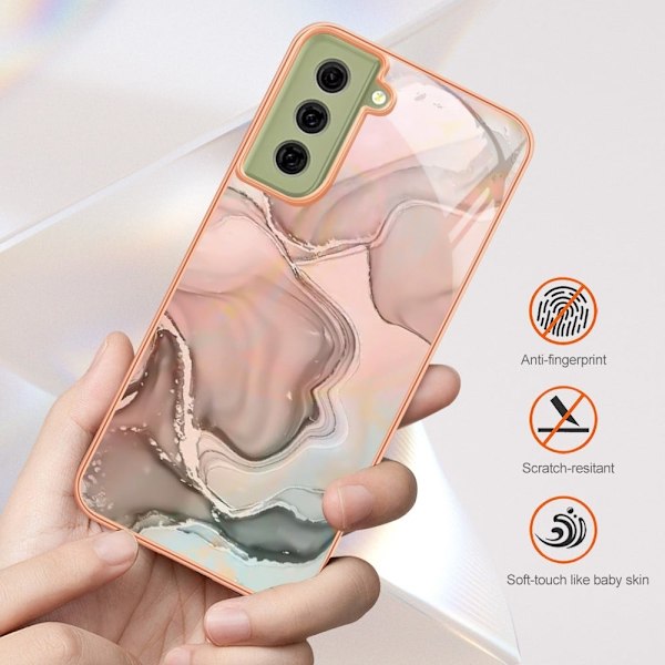 Marble Samsung Galaxy S21 FE Etui - Rosa Pink