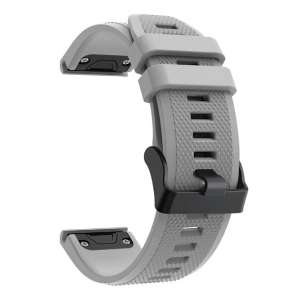 Garmin Fenix 5 joustava silikoninen ranneke - Harmaa Silver grey