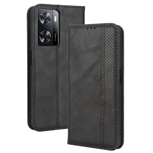 Bofink Vintage Oppo A57 (2022) Læder Etui - Sort Black