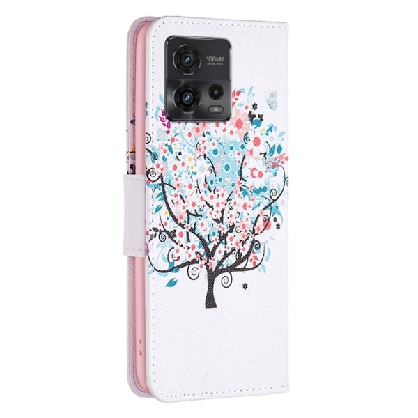 Wonderland Motorola Moto G72 Flip Etui - Blomst Træ Multicolor