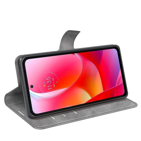 Lompakko Nahkakotelo For Motorola Moto G Power (2022) - Harmaa Silver grey