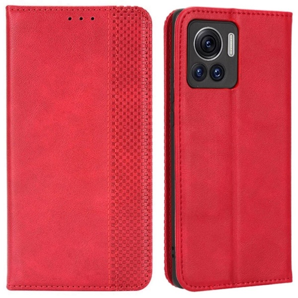 Bofink Vintage Motorola Edge 30 Ultra / X30 Pro Læder Etui - Rød Red