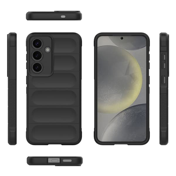 Blødt grebsformet Samsung Galaxy S25 cover - Sort Black