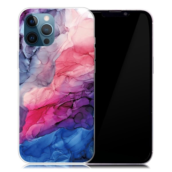Marble iPhone 13 Pro Suojakotelo - Aqueous Vibrant Pattern Multicolor