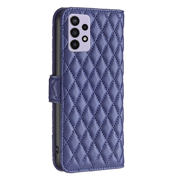 Rhombus Mønster Matte Flip Case til Samsung Galaxy A72 5G - Blå Blue