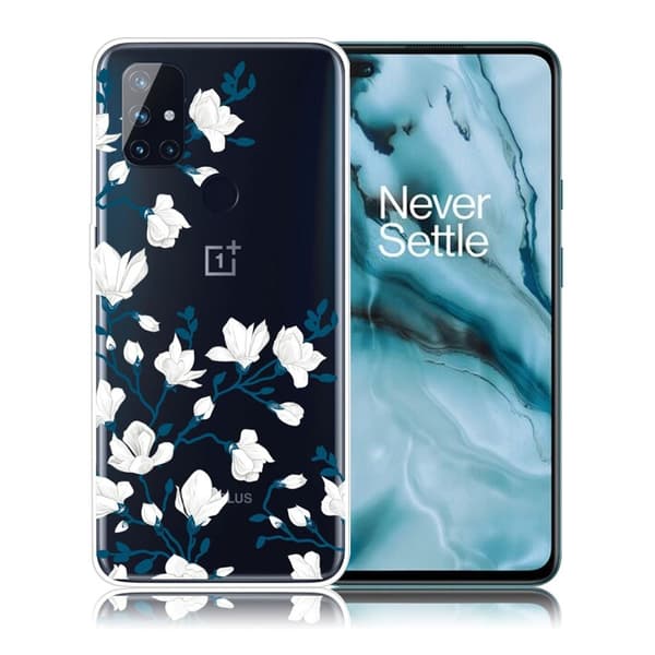 Deco OnePlus Nord N10 5G skal - Vit Blomma Vit