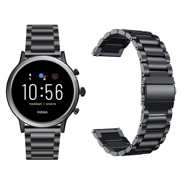 Fossil Gen 5 Carlyle HR / Julianna HR klockarmband i rostfritt stål - Svart Svart